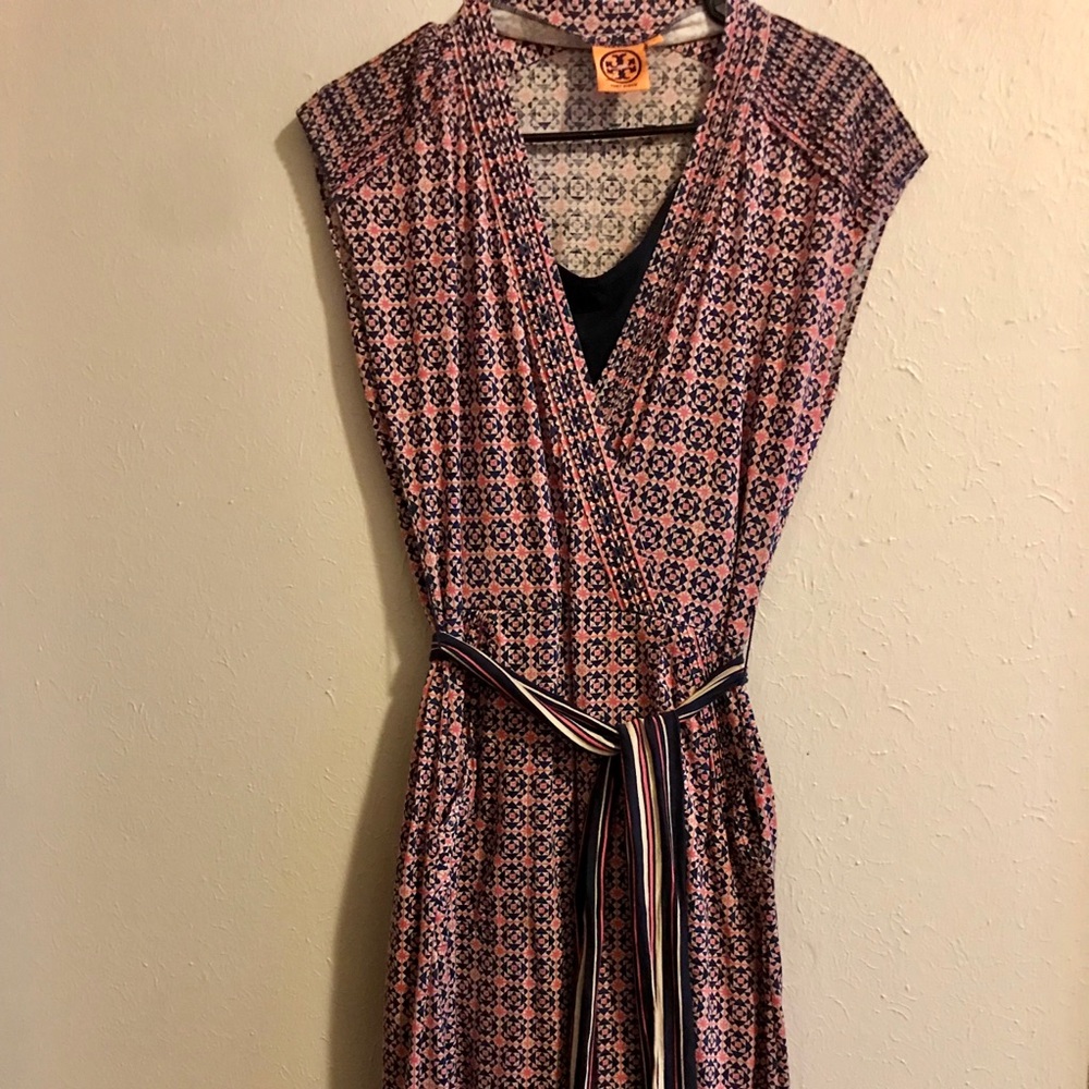 Tory Burch faux wrap dress with slip